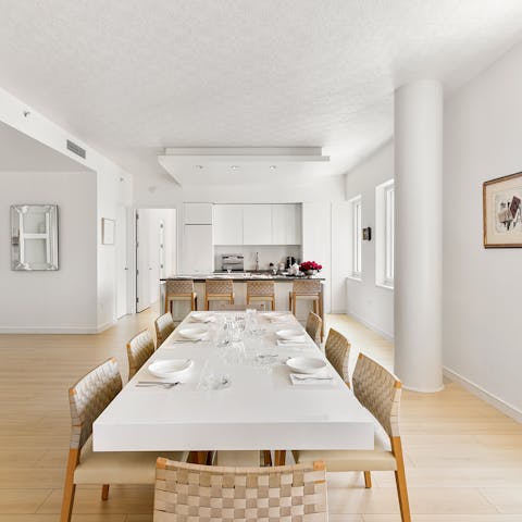 Share memorable meals in the light-filled dining room