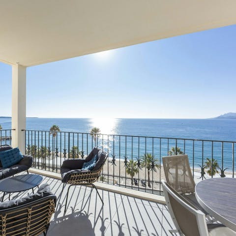 Admire the wonderful sea view from one of the terraces