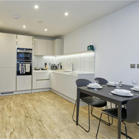 Prepare a cooked breakfast in the fully equipped kitchen