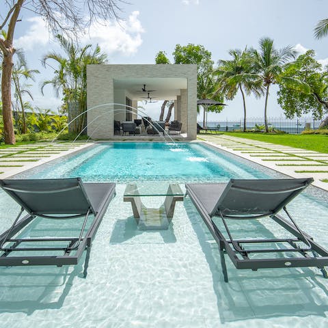 Relax with a good book or your favourite magazine on a comfy sun lounger