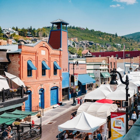 Explore Park City's lively Main Street, a ten-minute drive away