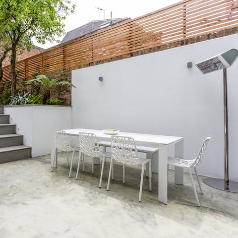 Keep the night flowing and fire up the garden heat lamp