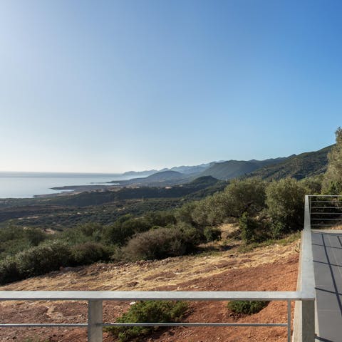 Watch the sun set over the coast from one of five terraces