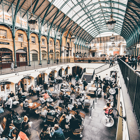 Find yourself in London's bustling West End, just nine minutes on the Northern Line