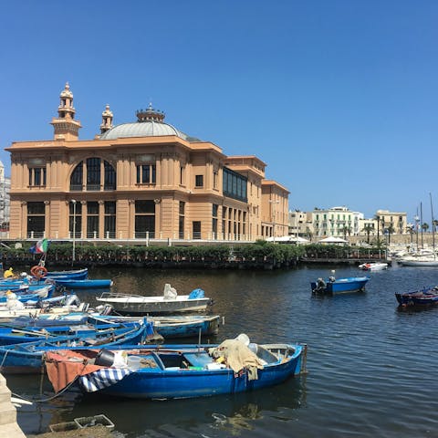Take a stroll to Bari's seafront, just three-minutes away