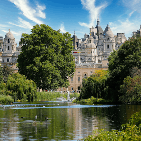 Walk ten minutes south for a stroll around leafy Hyde Park