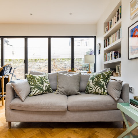 Chill out in the bright living space with a glass of your favourite tipple