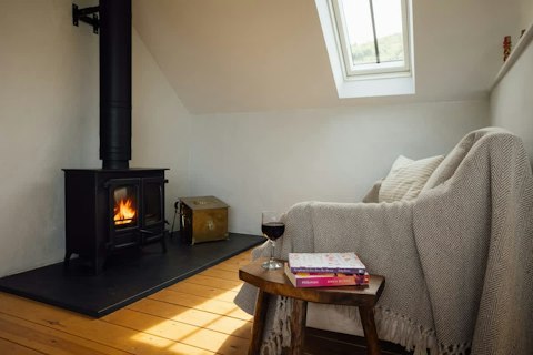 Warm up by the fire on cooler evenings