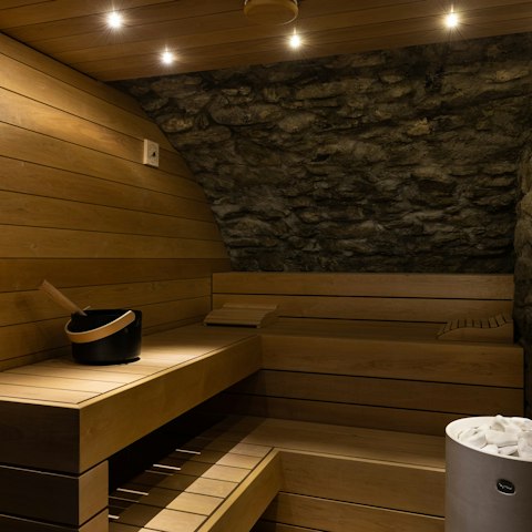 Relax in the private sauna after a lakeside stroll