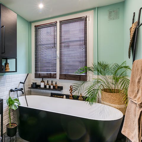 Unwind with a book while you enjoy a bubble bath