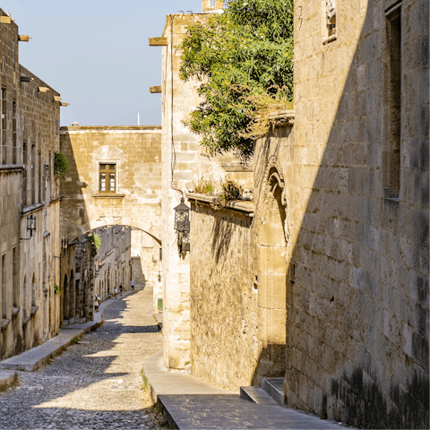 Amble down the historic Street of the Knights of Rhodes