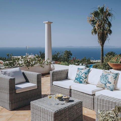 Admire the views while sipping drinks on the terrace