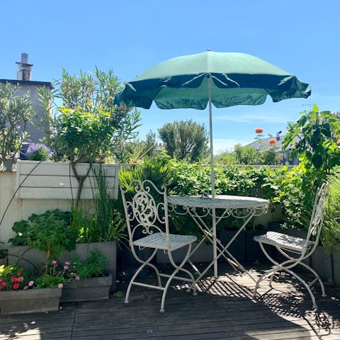 Eat your breakfast outside on sunny days