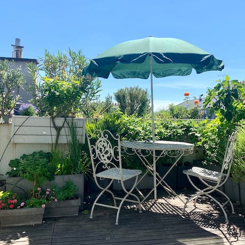 Eat your breakfast outside on sunny days