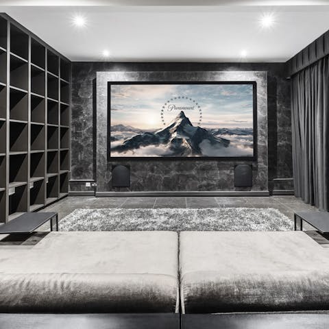 Curl up for a family movie night in the cinema room