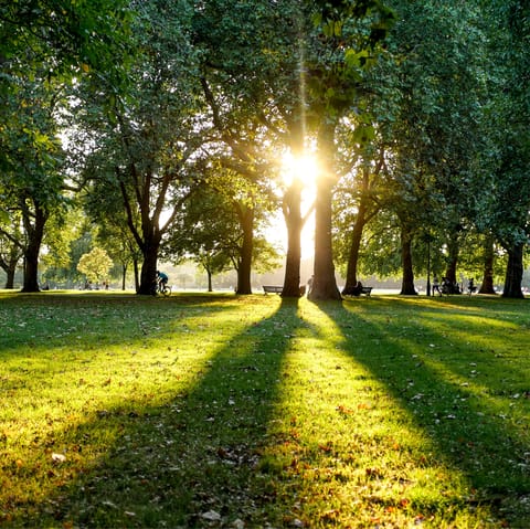 Enjoy an afternoon stroll through Hyde Park, one minute away