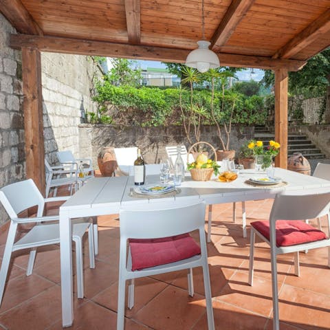 Look forward to alfresco feasts on the terrace – it's a lovely spot for sea views