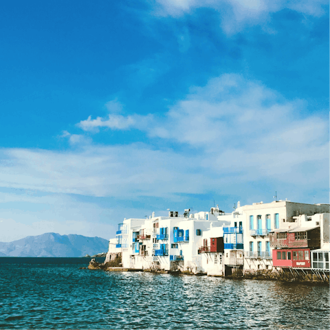 Explore the beautiful coastline of Mykonos, right on your doorstep