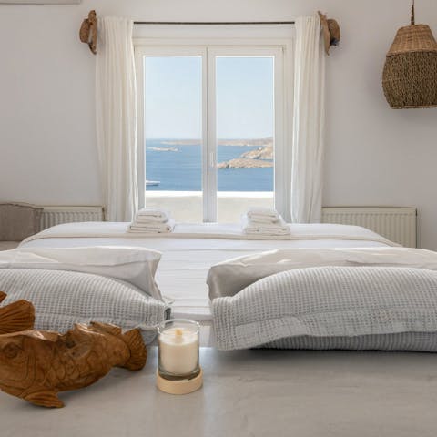 Wake up and admire the sea views from bed as you sip your morning coffee