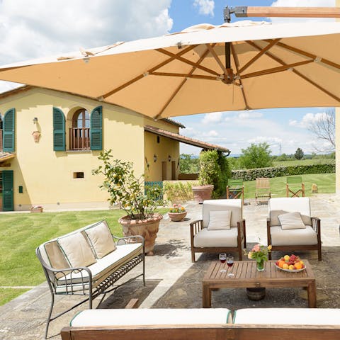Keep cool under shaded canopies and retreats