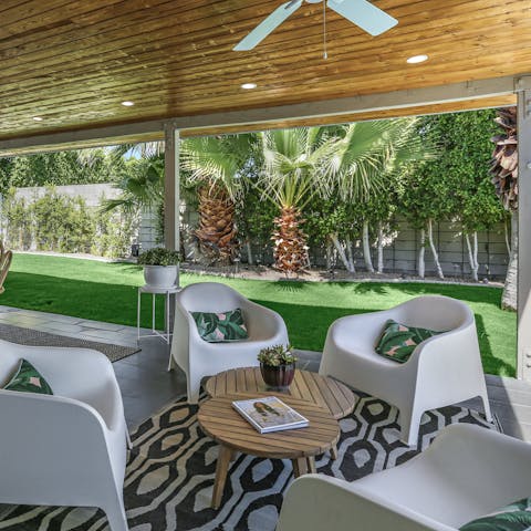 Start your day with a coffee on the covered patio