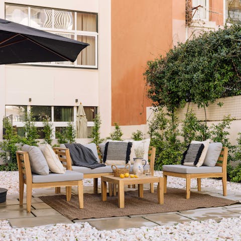 Head out to the shared terrace for a tipple outdoors