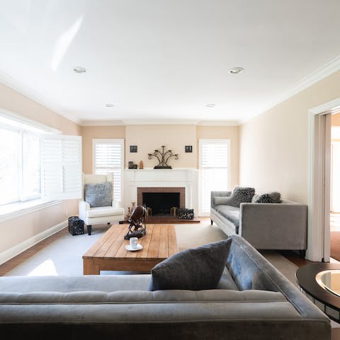 Cool down in the light and airy living space