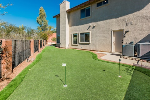 Practice your swing on the private putting green