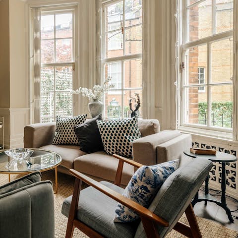 Savour freshly brewed coffee in the sun-lit lounge