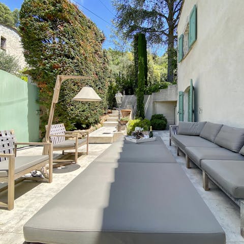 Spend long evenings at the comfy outdoor seating area