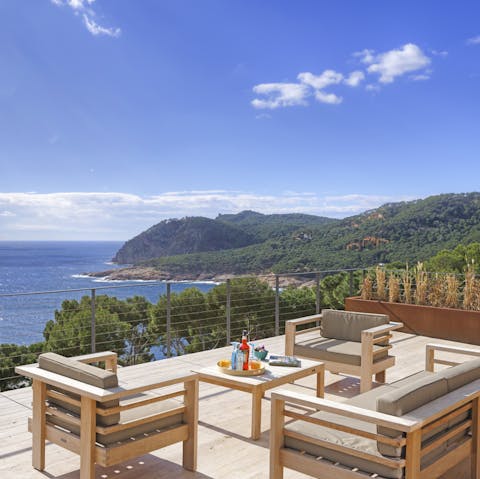 Sip a cocktail on the terrace at sundown
