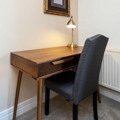 Get some work done at the bedroom desk