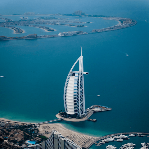 Make the twenty-minute drive to visit Palm Jumeirah