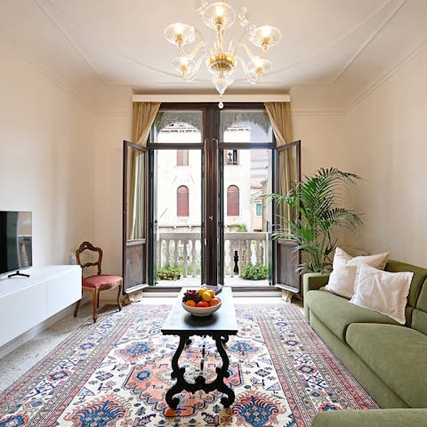 Admire views from the classic bifora window