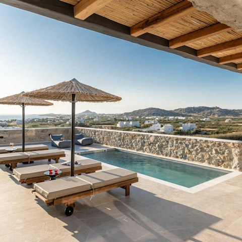 Take a dip in the private pool on a hot afternoon