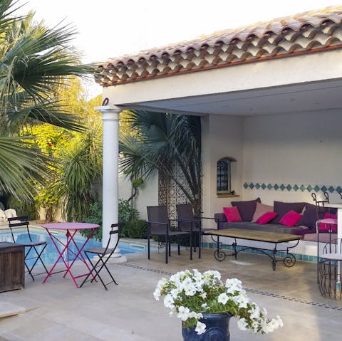 Hide in the shade after a day out in Pézenas (just moments away on foot)