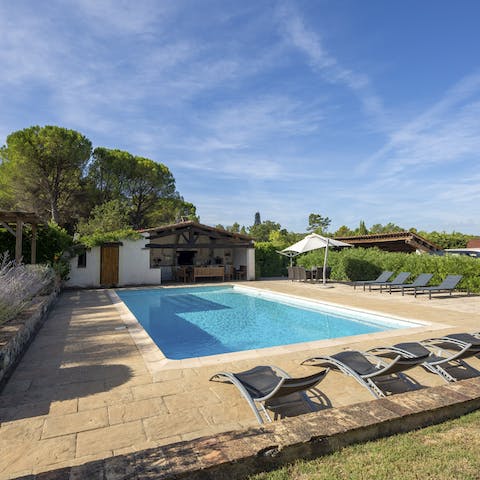 Embrace the quiet simplicity of the garden whilst lounging by the pool