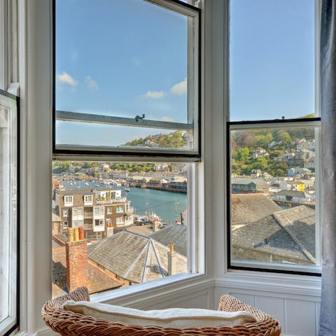 Sit and watch the world go by through large bay windows