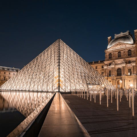 Visit the famous Louvre, a twenty-five minute walk away