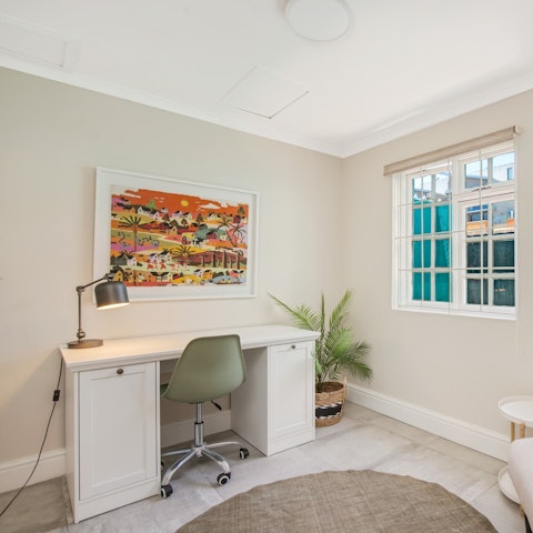 Write your postcards in the quiet office space