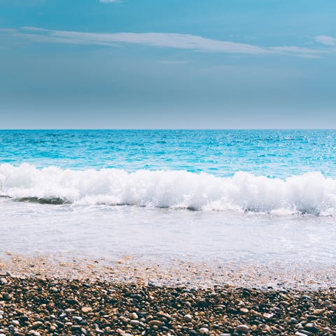 Spend a day at the local Nopigia beach – just a short walk away