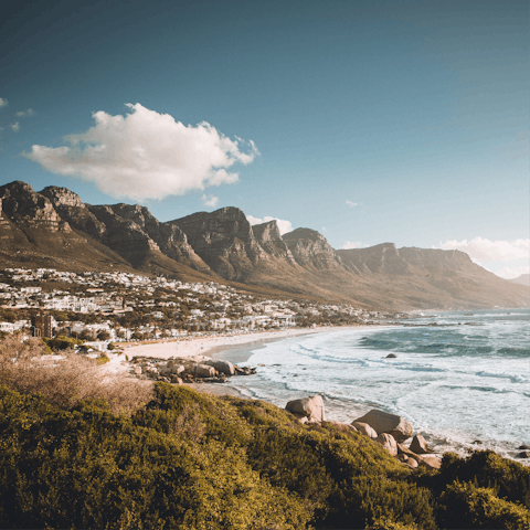 Head down to the dazzling sandy shores of Camps Bay, just a short flip flop away