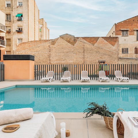 Enjoy a refreshing swim in the communal swimming pool