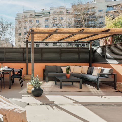 Kick back with your holiday read on the private terrace
