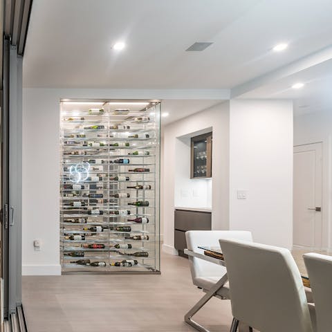 Pick a good vintage from the floor to ceiling wine cellar