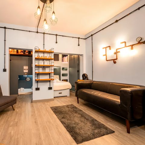 Revel in the steampunk styling of this studio