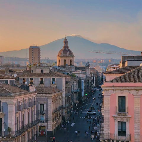 Stay in Catania, close to shops, cafes, and restaurants