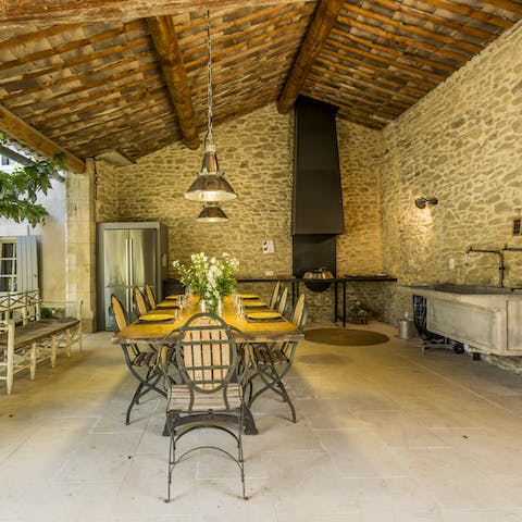 Rustle up a feast in the summer kitchen and enjoy an alfresco meal