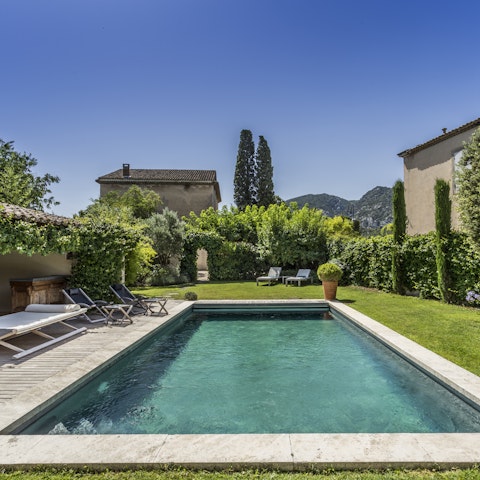 Cool off in the heat of the day with a refreshing dip in the private pool