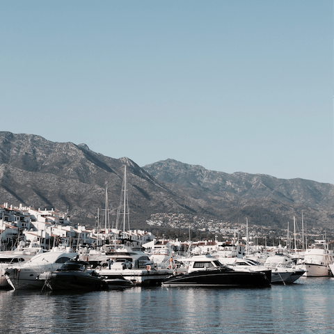 Follow the glitterati down to Puerto Banus – a fifteen-minute drive away
